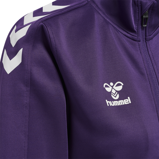 hmlCORE XK POLY ZIP SWEAT WOMAN, ACAI/WHITE, packshot