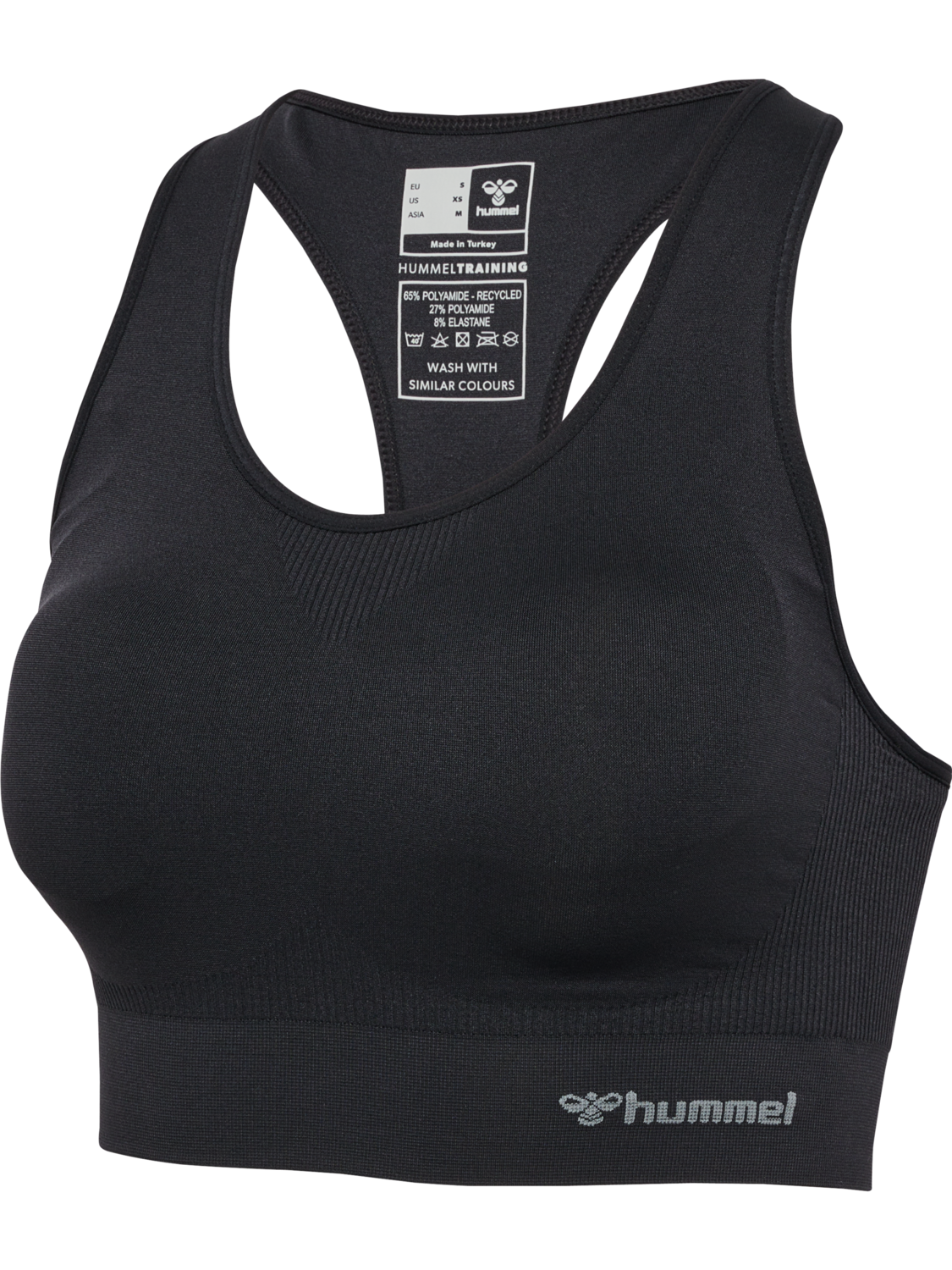 hmlTIF SEAMLESS PADDED SPORTS BRA, BLACK, packshot
