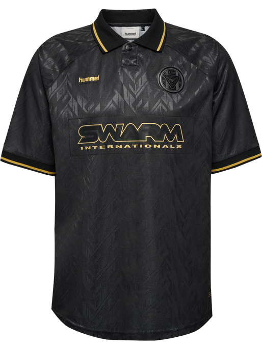 hmlLOOSE BAY SOCCER JERSEY S/S, BLACK, packshot