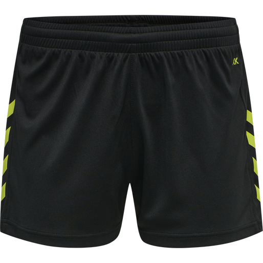 hmlCORE XK POLY SHORTS WOMAN, BLACK/LIME POPSICLE, packshot