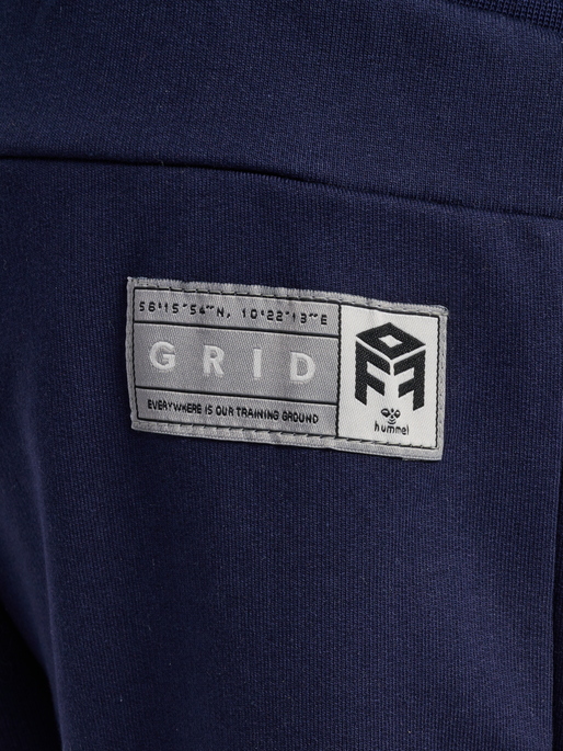 hmlMOVE GRID COTTON SHORTS KIDS, MARINE, packshot