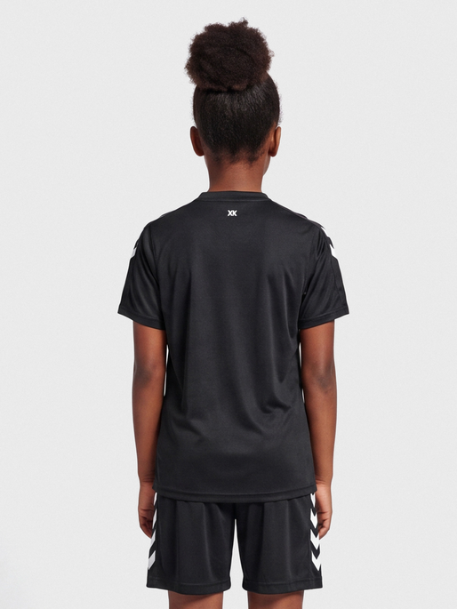 hmlCORE XK STRIPED JERSEY S/S KIDS, BLACK/WHITE, model