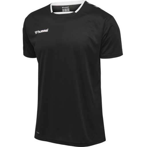 hmlAUTHENTIC KIDS POLY JERSEY S/S, BLACK/WHITE, packshot