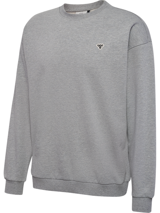 hmlLOOSE CREWNECK BEE, GREY MELANGE, packshot