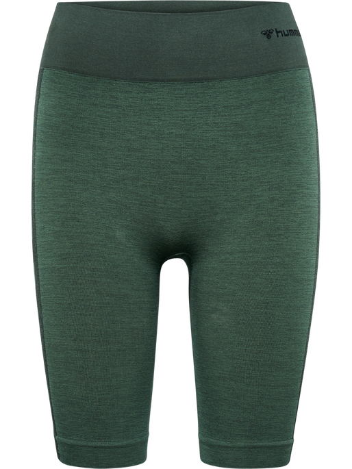 hmlCLEA SEAMLESS CYCLING SHORTS, CLIMBING IVY/BEETLE MELANGE, packshot