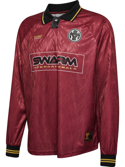 hmlLOOSE BAY SOCCER JERSEY L/S, SYRAH, packshot