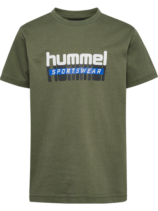 hmlTUKAS T-SHIRT S/S, DUSTY OLIVE, packshot