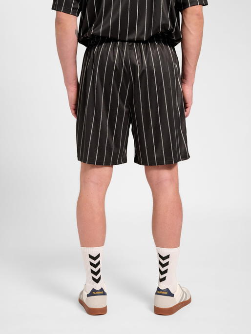 Chevron Pinstripe Shorts, BLACK/WHITE, model