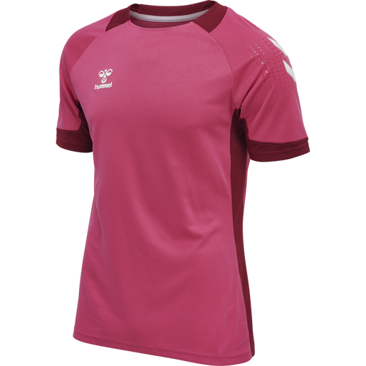 hmlLEAD S/S POLY JERSEY, RASPBERRY SORBET, packshot