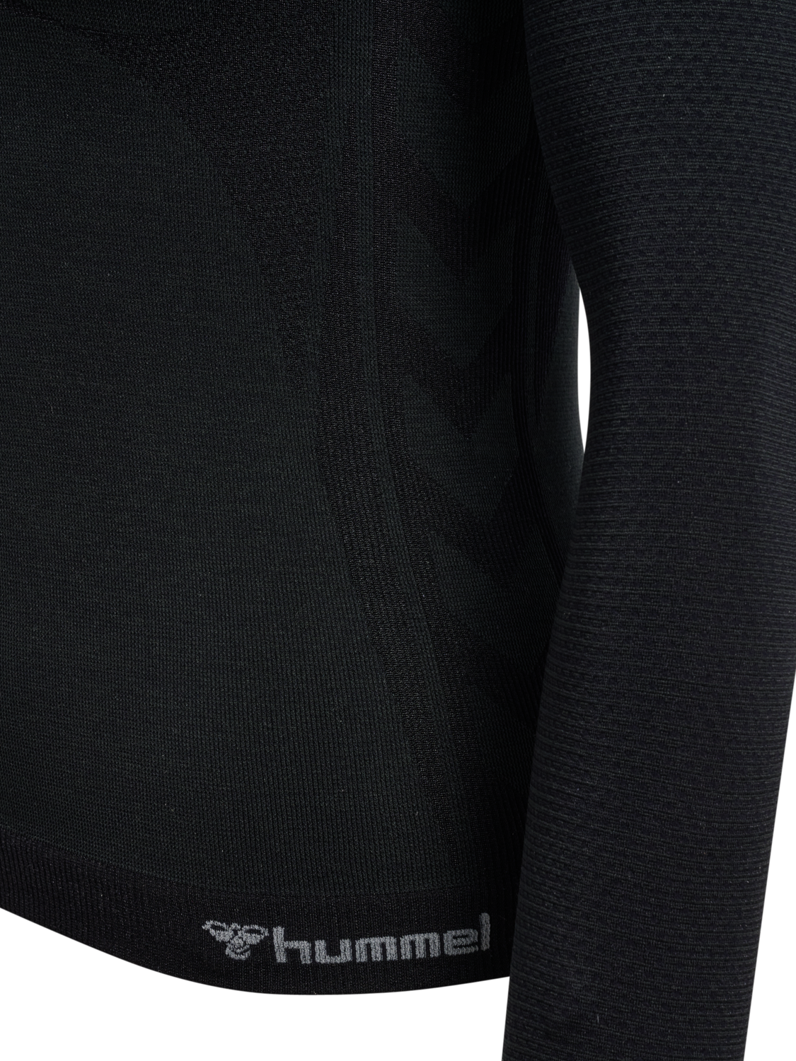 hmlCLEA SEAMLESS TIGHT T-SHIRT L/S, BLACK MELANGE, packshot