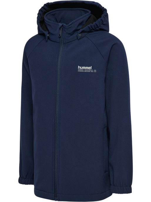 hmlJR LOOSE SOFTSHELL JACKET, BLACK IRIS, packshot