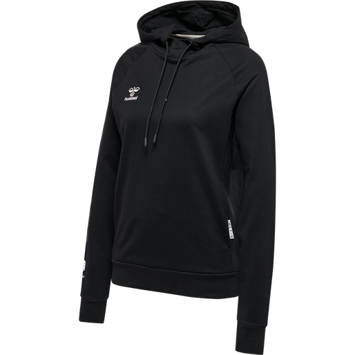 hmlMOVE GRID COTTON HOODIE WOMAN, BLACK, packshot