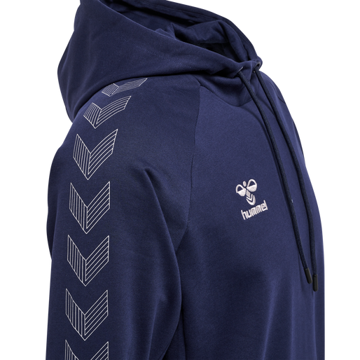 hmlMOVE GRID COTTON HOODIE, MARINE, packshot