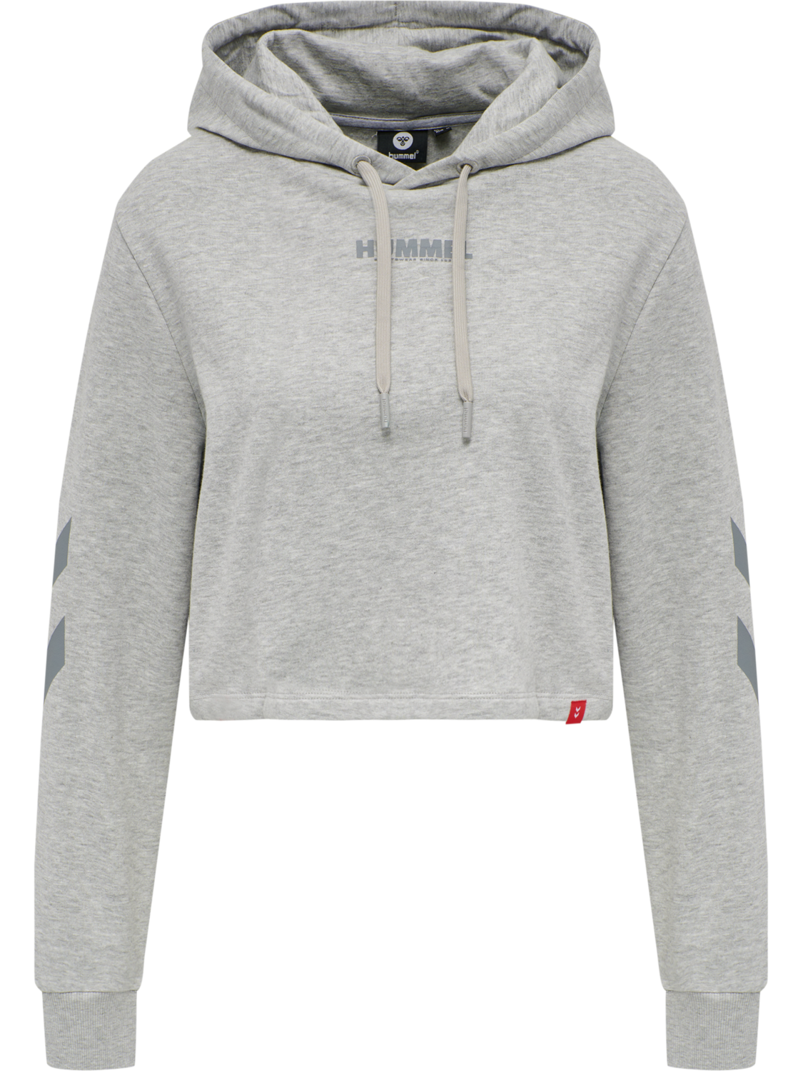 hmlLEGACY WOMAN CROPPED HOODIE, GREY MELANGE, packshot