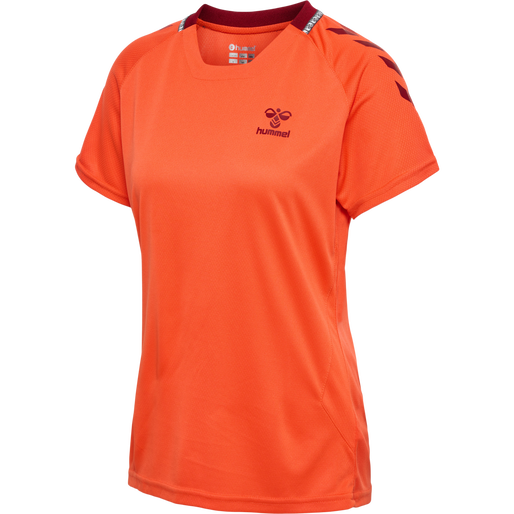 hmlONGRID POLY JERSEY S/S WO, NASTURTIUM/RHUBARB, packshot