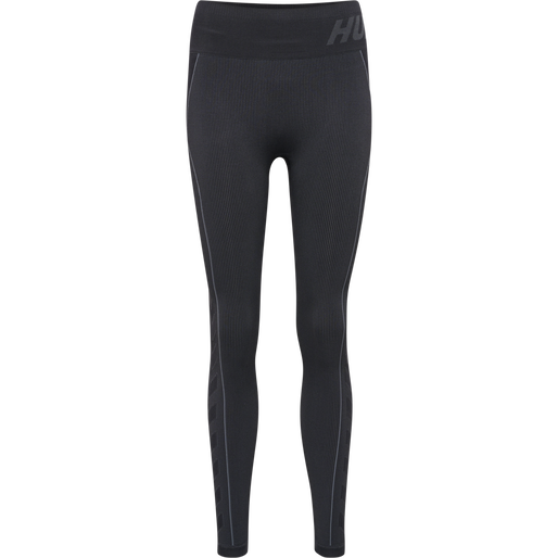 hmlTE CHRISTEL SEAMLESS MW TIGHTS, BLACK/ASPHALT MELANGE hmlTE CHRISTEL SEAMLESS MW TIGHTS, BLACK/ASPHALT MELANGE, packshot