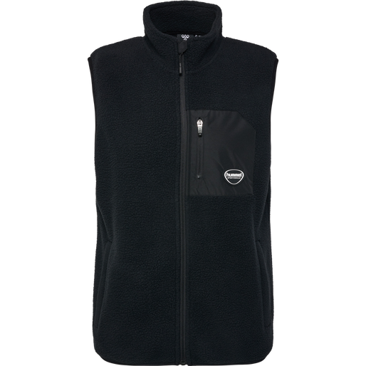 hmlLGC OLIVER FLEECE WAISTCOAT, BLACK, packshot