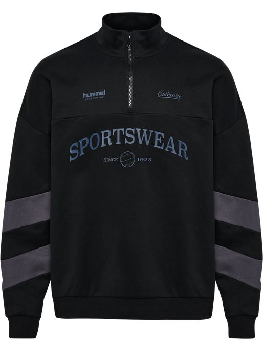 hmlOVERSIZED HALFZIP SW, BLACK/EBONY hmlOVERSIZED HALFZIP SW, BLACK/EBONY, packshot