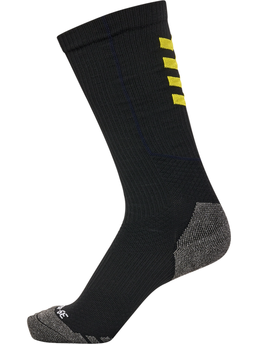 hmlPRO TRAINING SOCKS HIGH, BLACK/BLAZING YELLOW, packshot