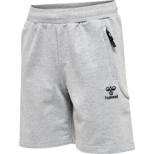 hmlMOVE GRID COTTON SHORTS KIDS, GREY MELANGE, packshot