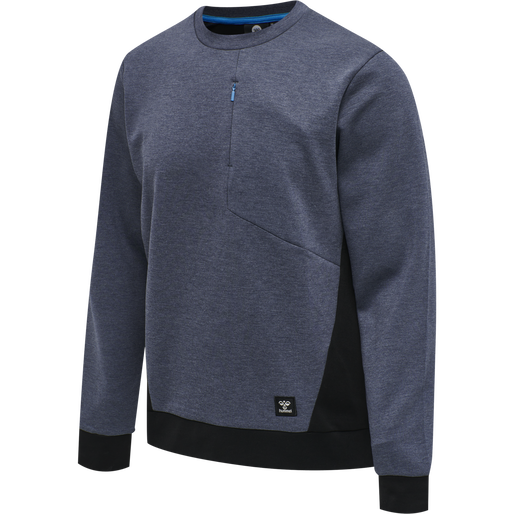 hmlTROPPER SWEATSHIRT, BLACK IRIS MELANGE, packshot