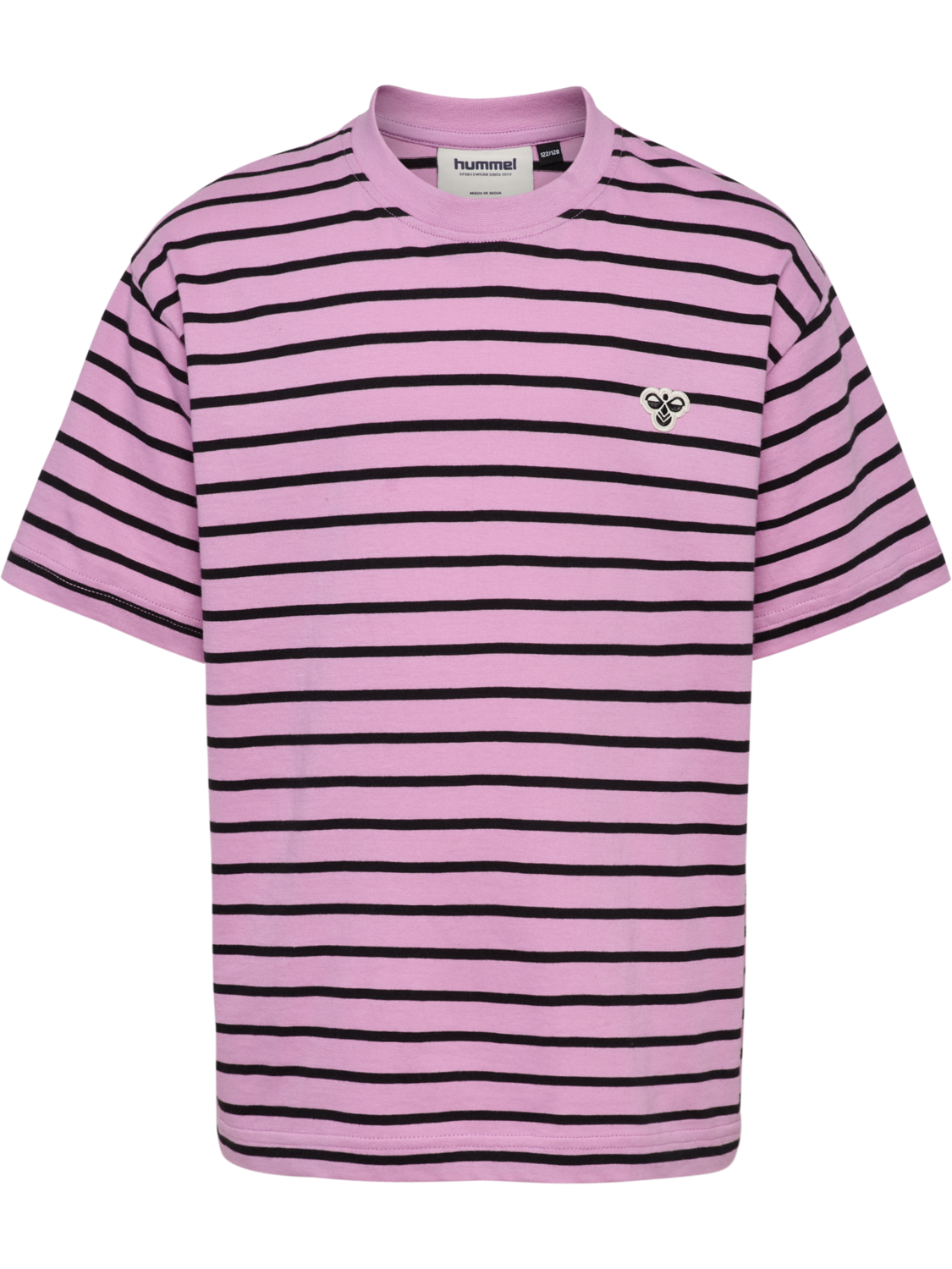 hmlJR LOOSE STRIPED T-SHIRT S/S BEE, SMOKY GRAPE, packshot