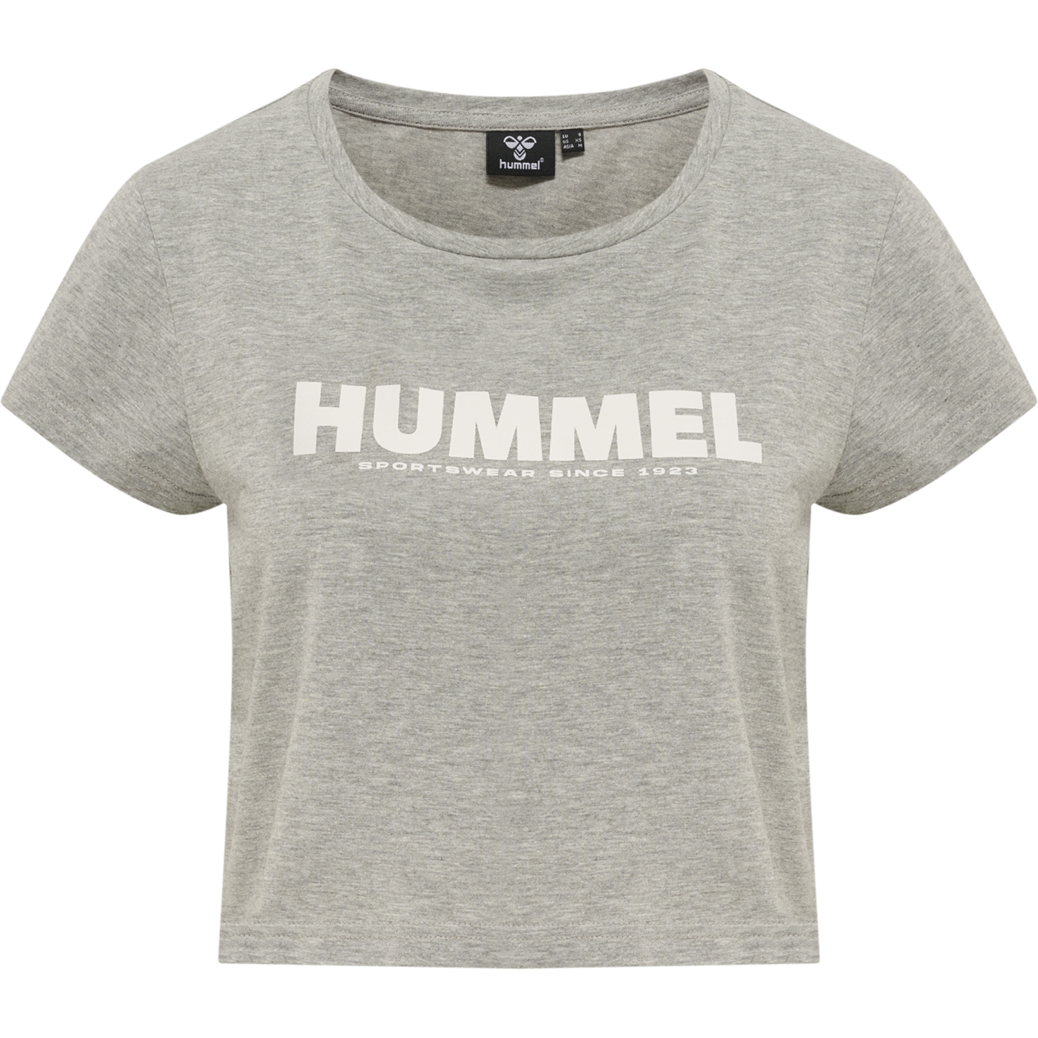 hmlLEGACY WOMAN CROPPED T-SHIRT, GREY MELANGE, packshot