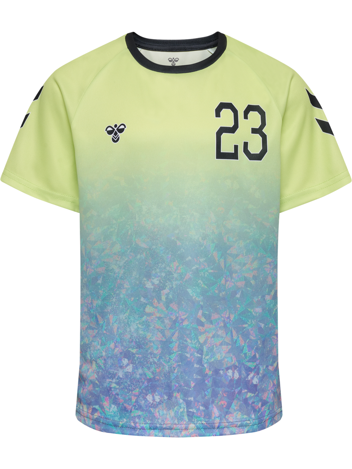 hmlSHIMMER T-SHIRT S/S, SHADOW LIME/BLACK, packshot