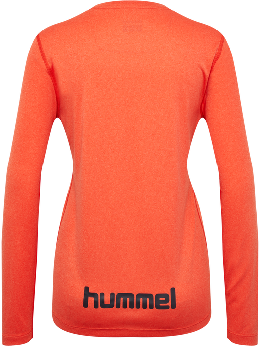 hmlSPRINT MEL T-SHIRT L/S WOMAN, SPICY ORANGE MELANGE, packshot