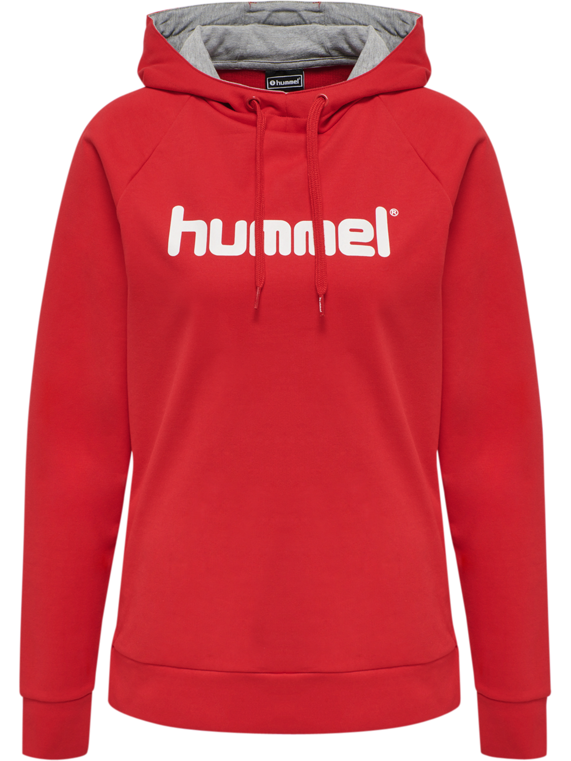 HMLGO COTTON LOGO HOODIE WOMAN, TRUE RED, packshot