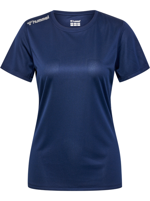 hmlRUN JERSEY S/S WOMAN, BLACK IRIS, packshot