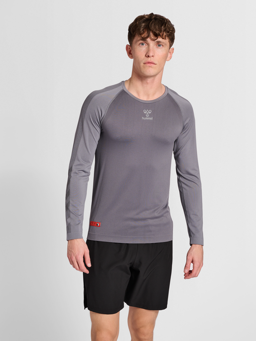 hmlPRO GRID SEAMLESS L/S, FORGED IRON/QUIET SHADE, model