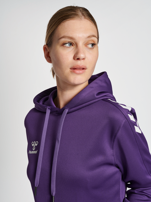 hmlCORE XK POLY SWEAT HOODIE WOMAN, ACAI, model