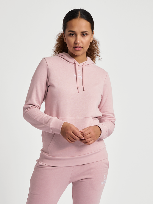 hmlOLIVIA HOODIE, CHALK PINK, model