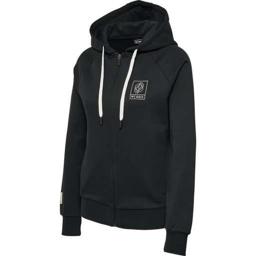 hmlGG12 SWEAT ZIP HOODIE WOMAN, BLACK, packshot