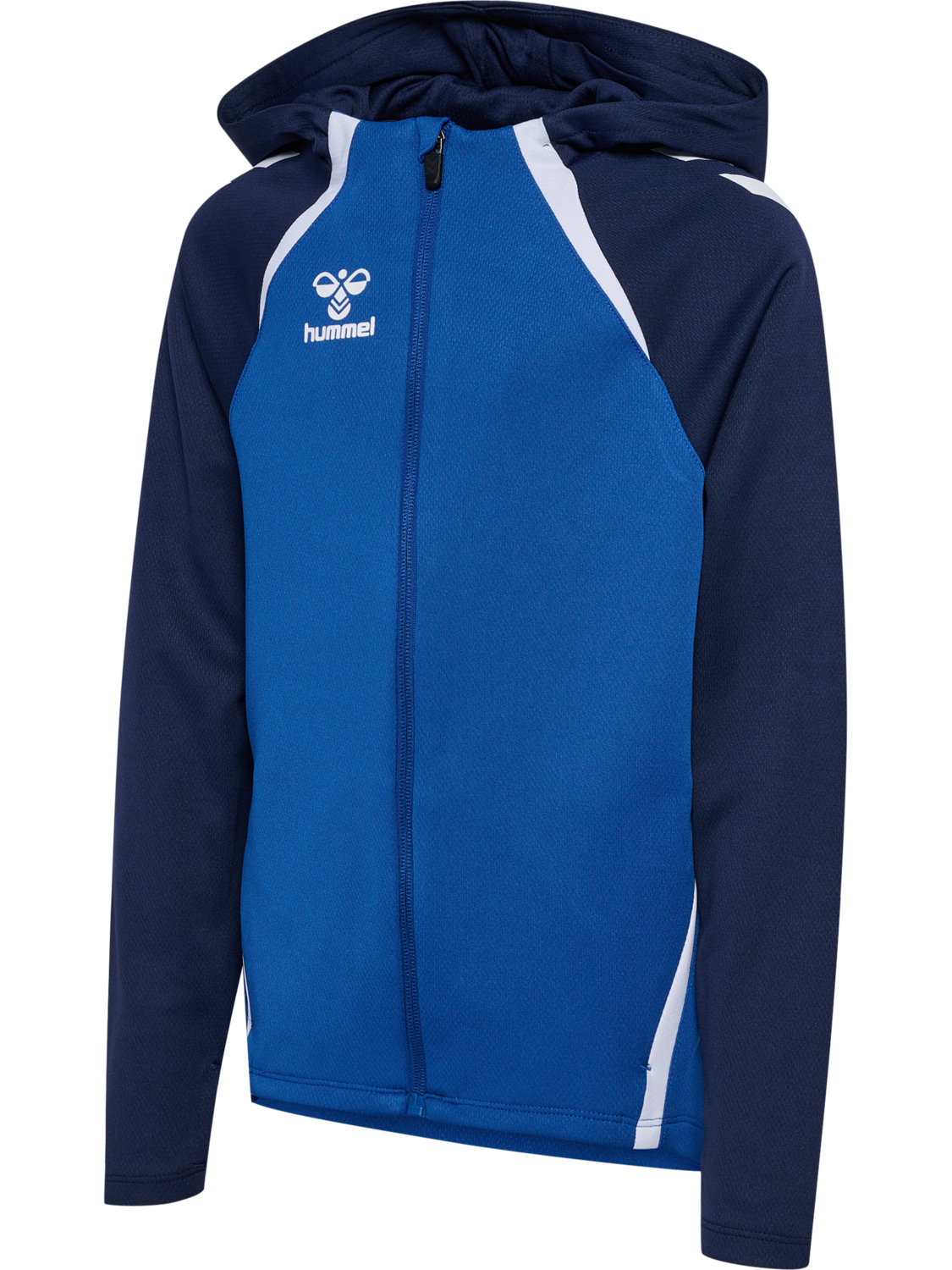 hmlLEAD 2.0 ZIP HOODIE KIDS, TRUE BLUE/MARINE, packshot