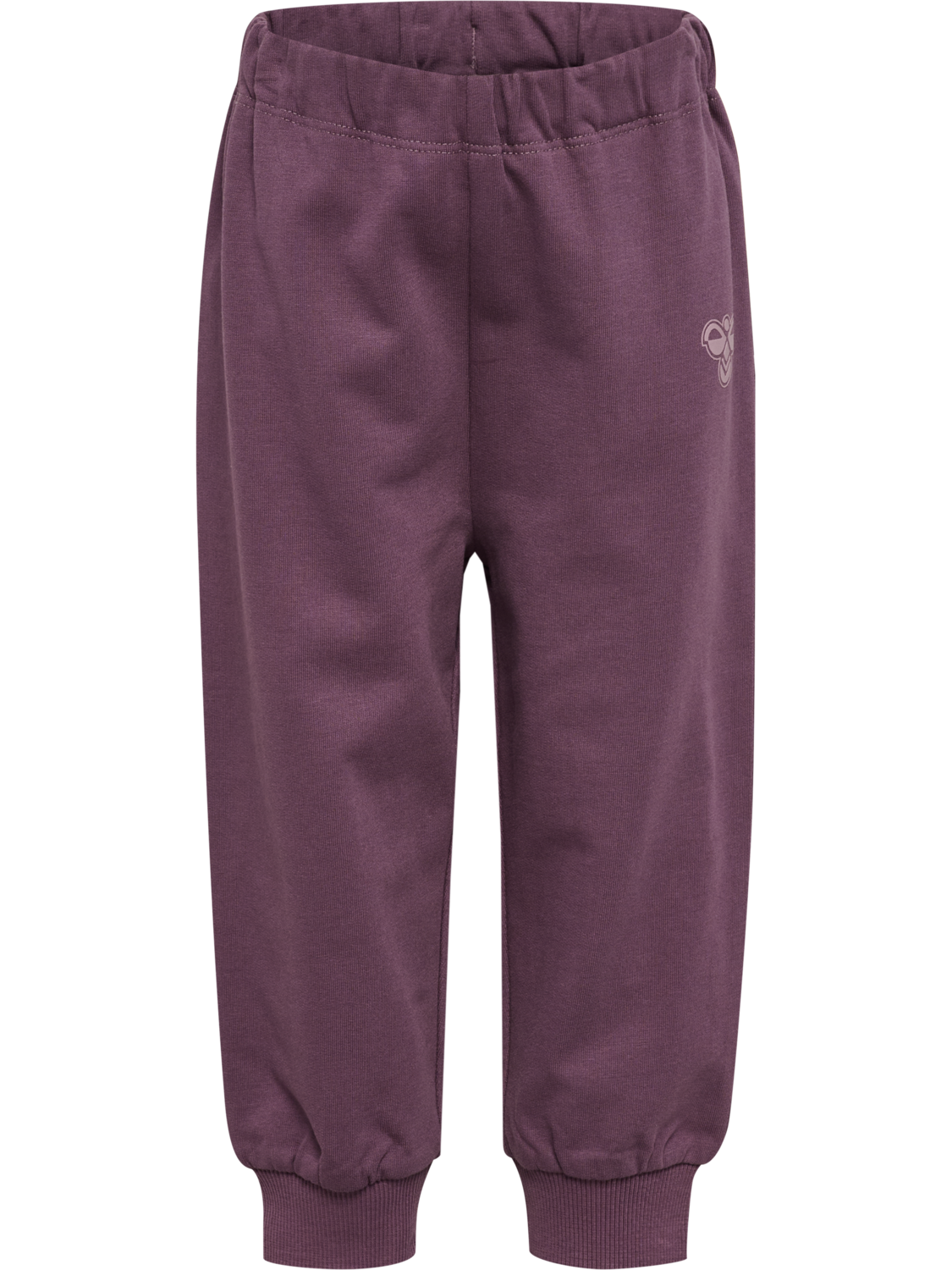 hmlMINI LOOSE SOLID ADJ WAIST PANTS, BLACK PLUM, packshot