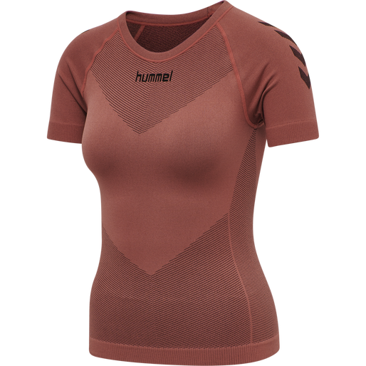 HUMMEL FIRST SEAMLESS JERSEY S/S W, MARSALA, packshot