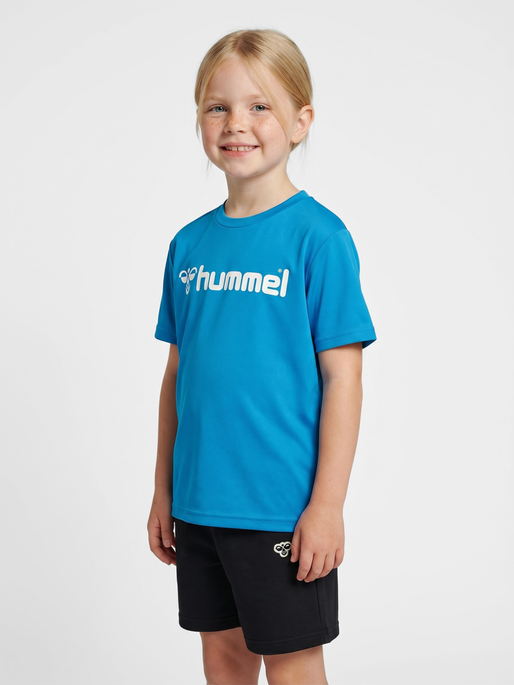 hmlLOGO JERSEY S/S KIDS, DIVA BLUE, model