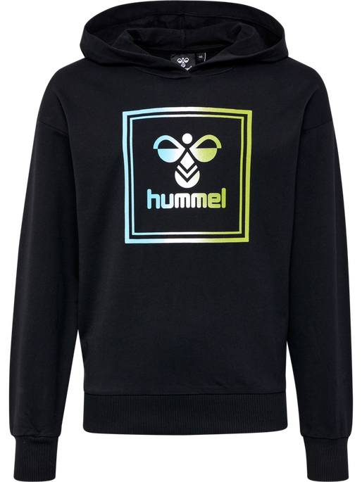 HMLLEIDEN HOODIE, BLACK IRIS/OIL BLUE, packshot