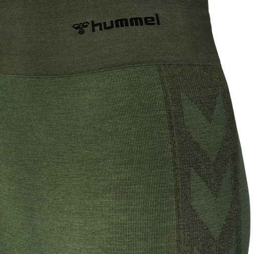 hmlCLEA SEAMLESS MID WAIST TIGHTS, CLIMBING IVY/BEETLE MELANGE hmlCLEA SEAMLESS MID WAIST TIGHTS, CLIMBING IVY/BEETLE MELANGE, packshot