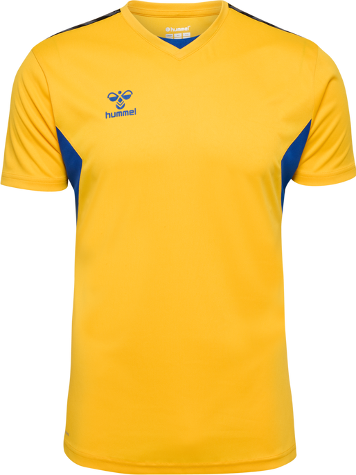 hmlAUTHENTIC PL JERSEY S/S, SPORTS YELLOW/TRUE BLUE, packshot