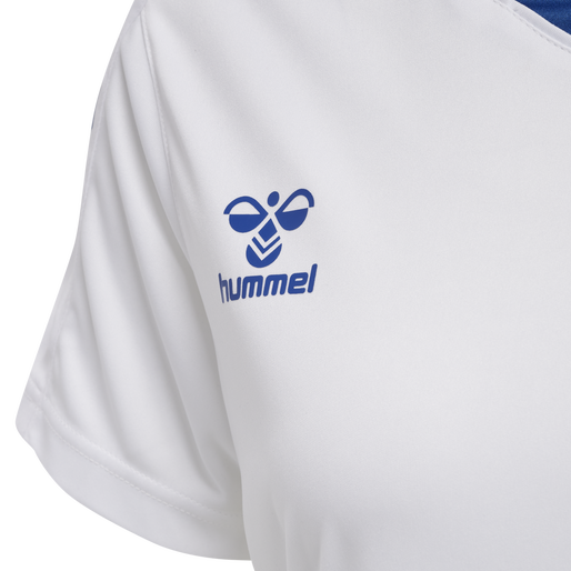 hmlCORE XK POLY JERSEY S/S WOMAN, WHITE/TRUE BLUE, packshot
