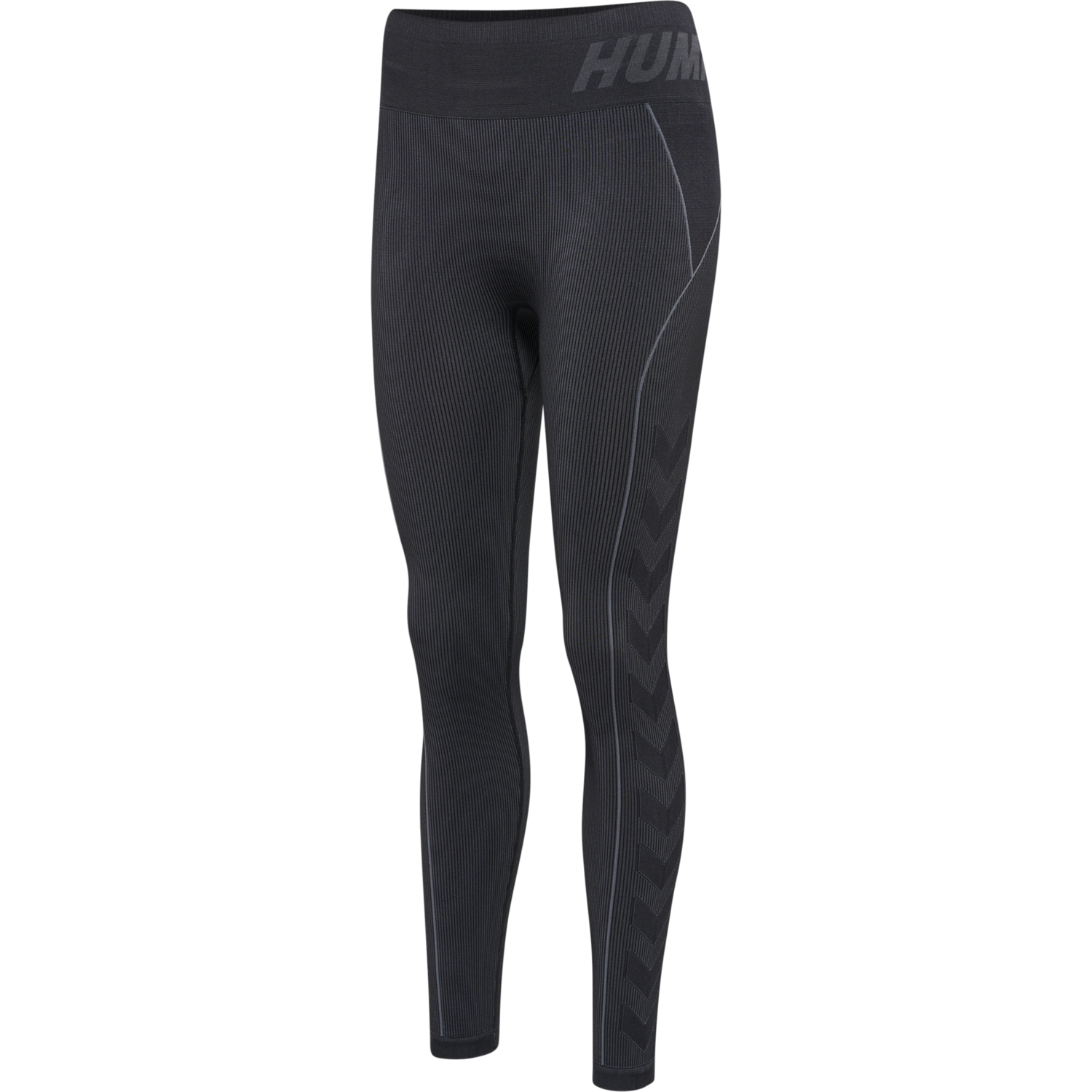 hmlTE CHRISTEL SEAMLESS MW TIGHTS, BLACK/ASPHALT MELANGE, packshot