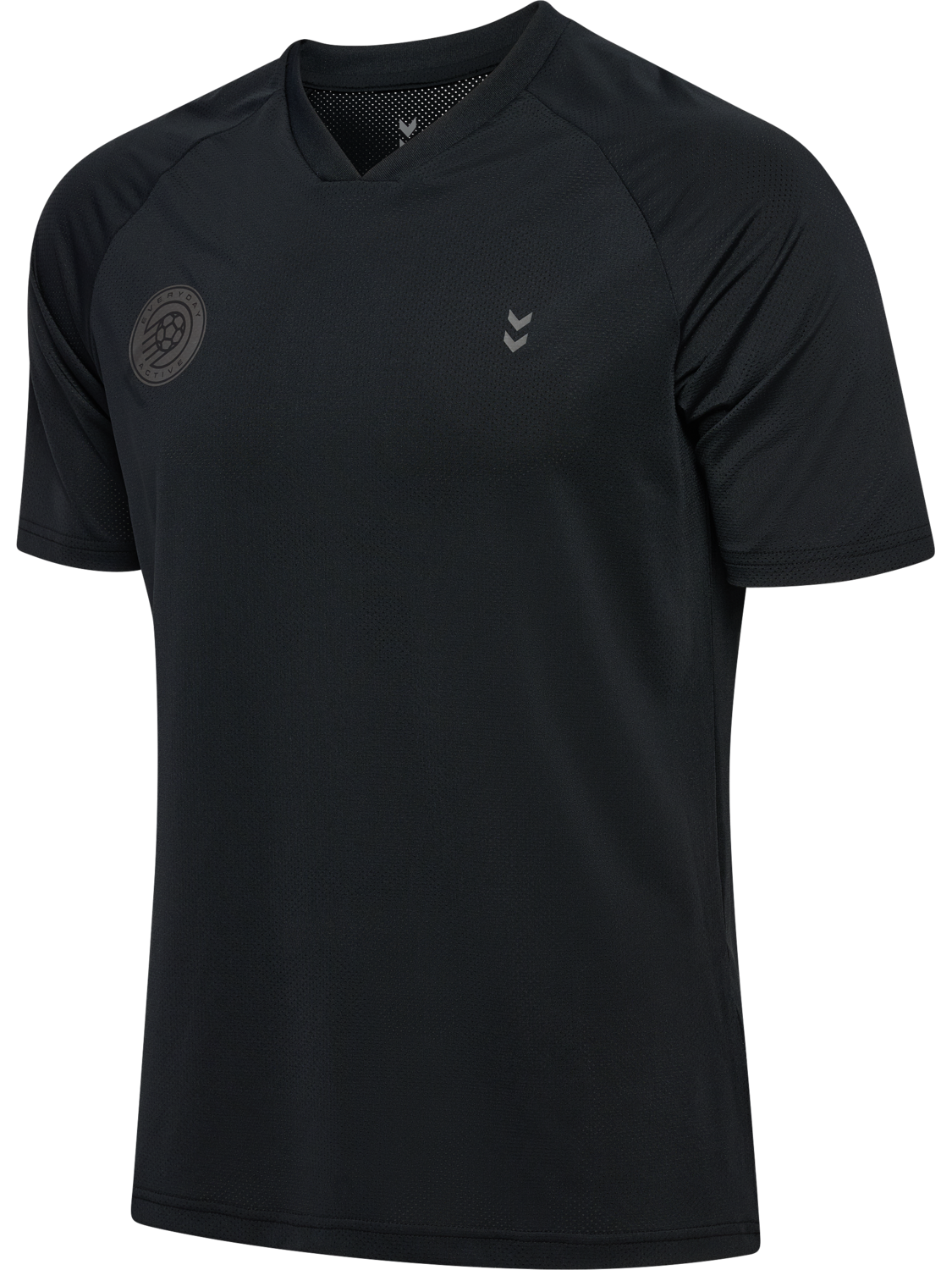 hmlPULSE MESH T-SHIRT S/S, BLACK/EBONY, packshot