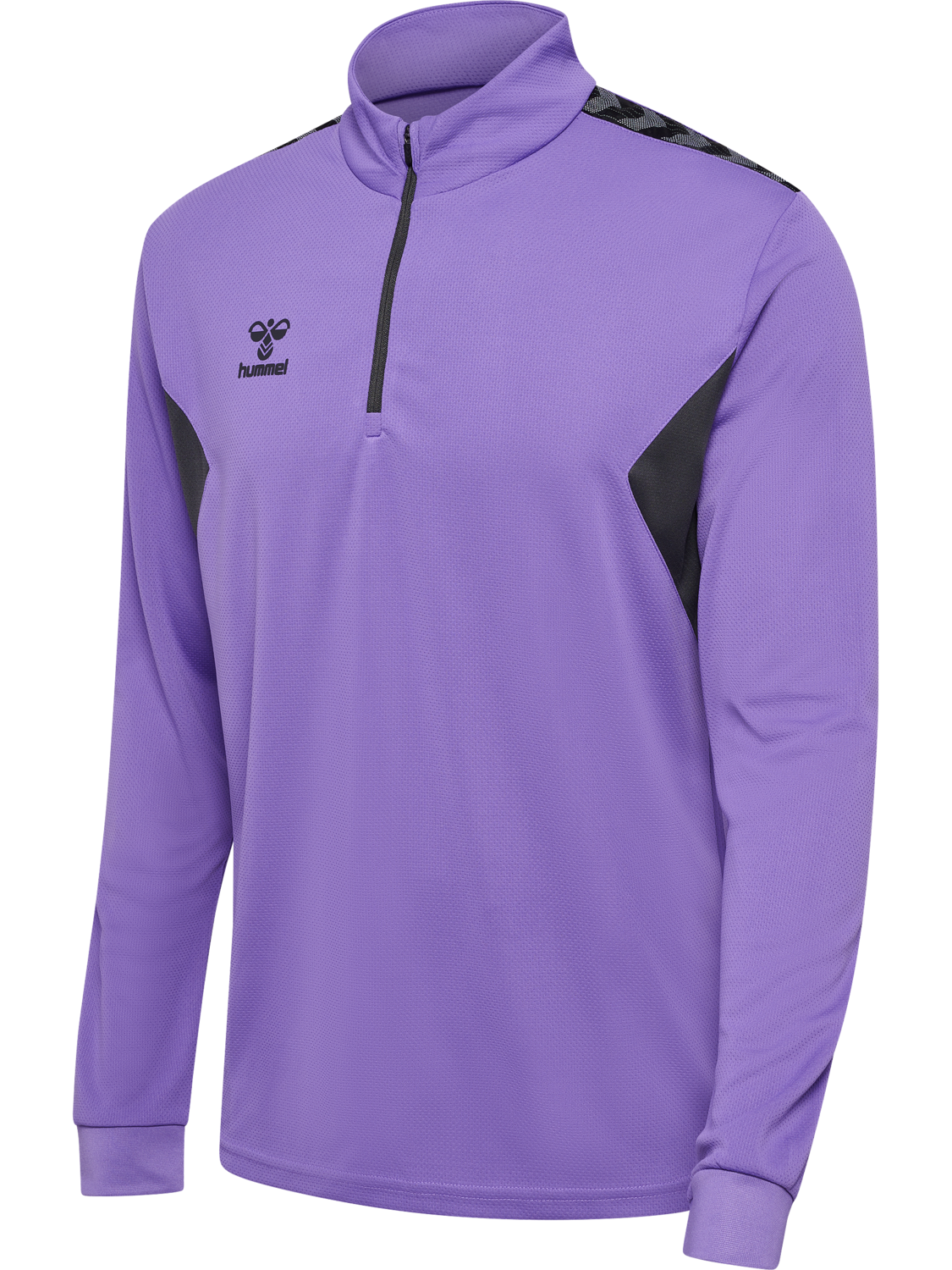 hmlAUTHENTIC HALF ZIP SWEAT, DAHLIA PURPLE/ASPHALT, packshot