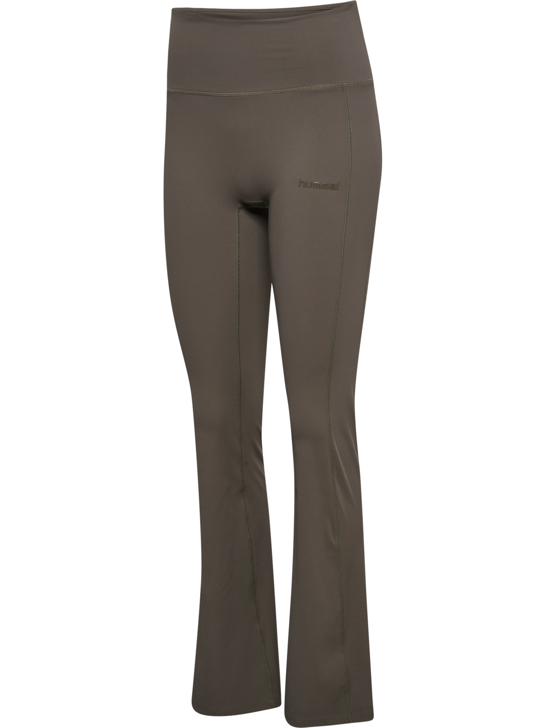 hmlPRIMA RIB STRAIGHT LEG HW TIGHTS, MAJOR BROWN, packshot