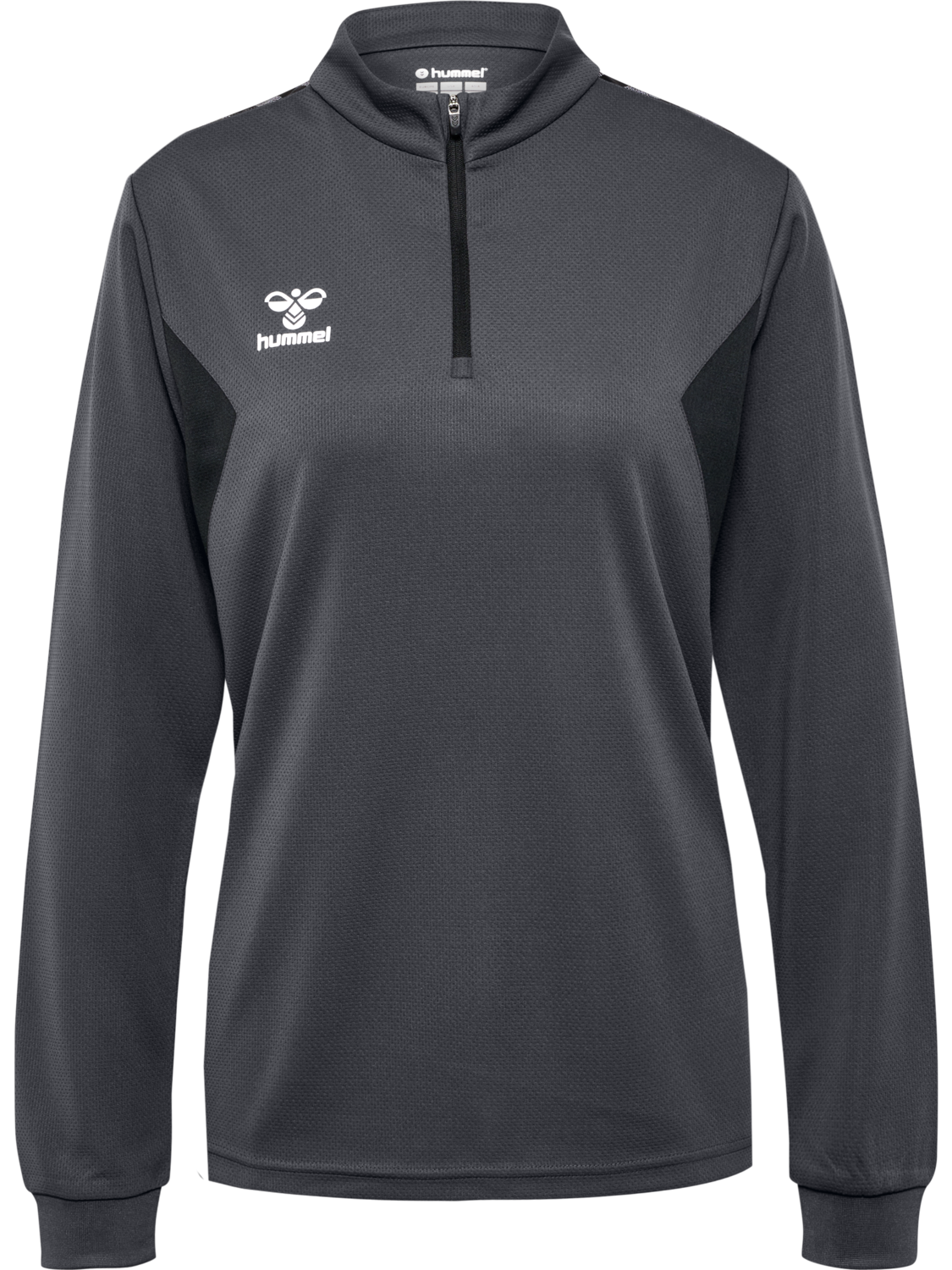 hmlAUTHENTIC HALF ZIP SWEAT WOMAN, ASPHALT, packshot
