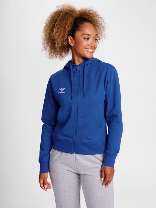 hmlGO 2.0 ZIP HOODIE WOMAN, TRUE BLUE, model