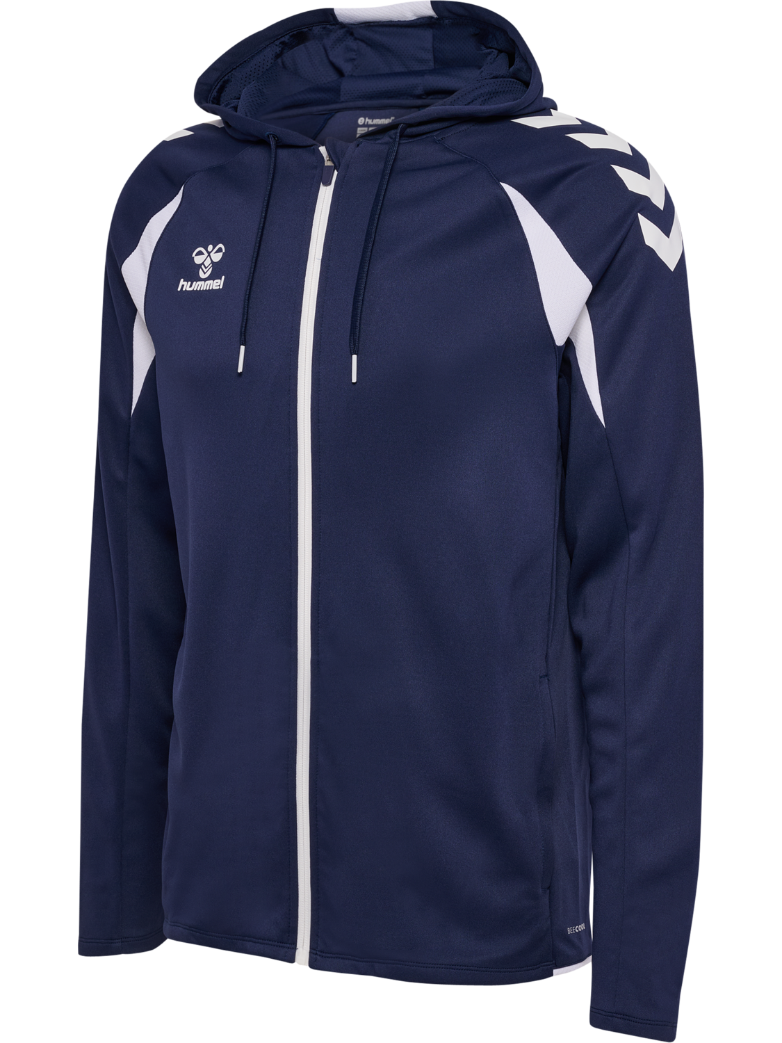 hmlCORE 2.0 ZIP HOODIE, MARINE/WHITE, packshot